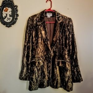 Charles Gray Green Vintage Crushed Velvet Blazer